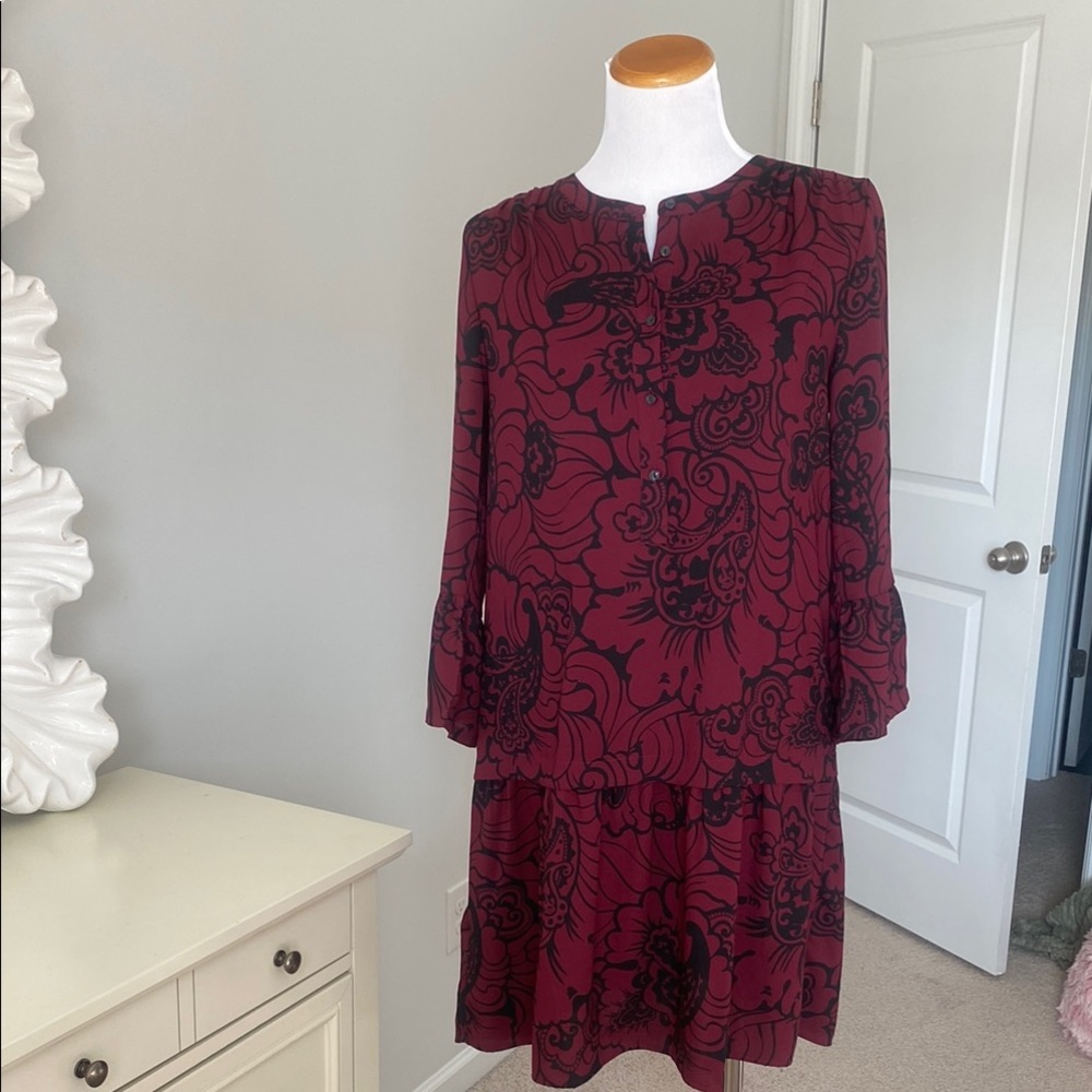 Floral Burgundy Dress